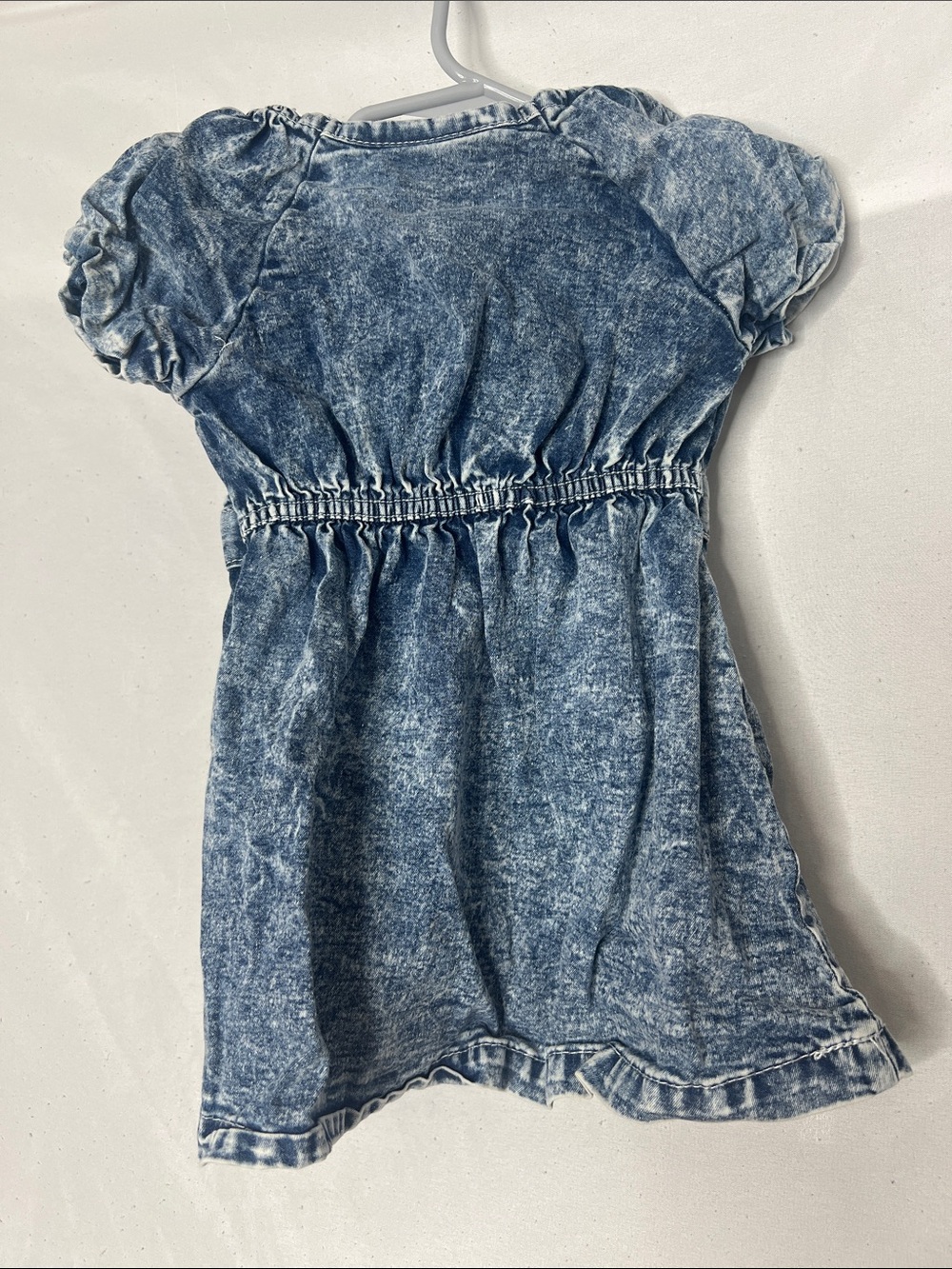 Little Lass Acid Wash Denim Look Blue Dress - Picture 2 of 3